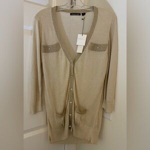 Michael Simon Shimmering Gold Cardigan